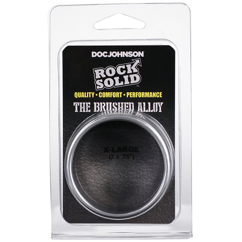 Rock Solid Brushed Alloy Metal Cock Ring - X-Large
