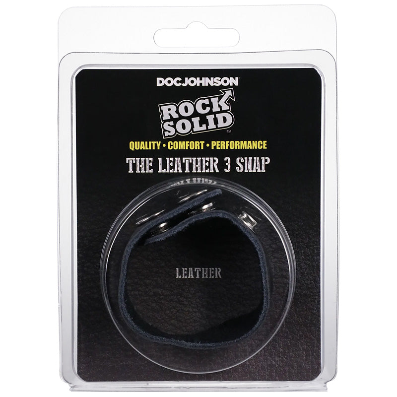 Rock Solid The Leather 3-Snap Adjustable Cock Ring