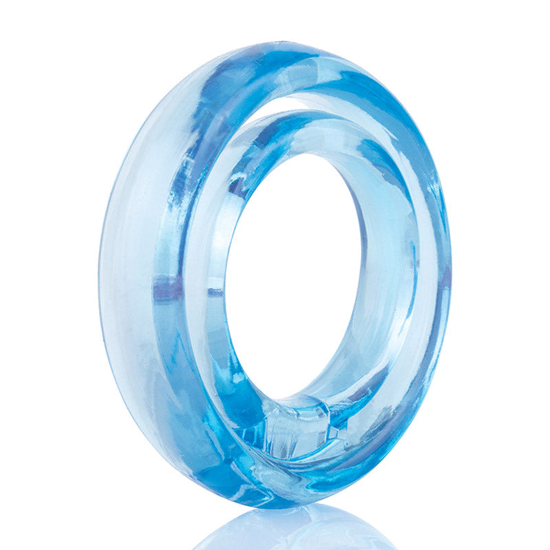 Blue cock and ball ring on a white background