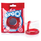 Red C-ring with ball sling packaging on a white background
