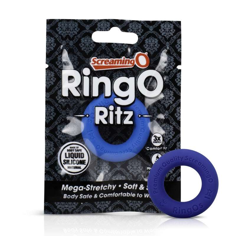 Ring O Ritz Silicone Cock Ring - Blue