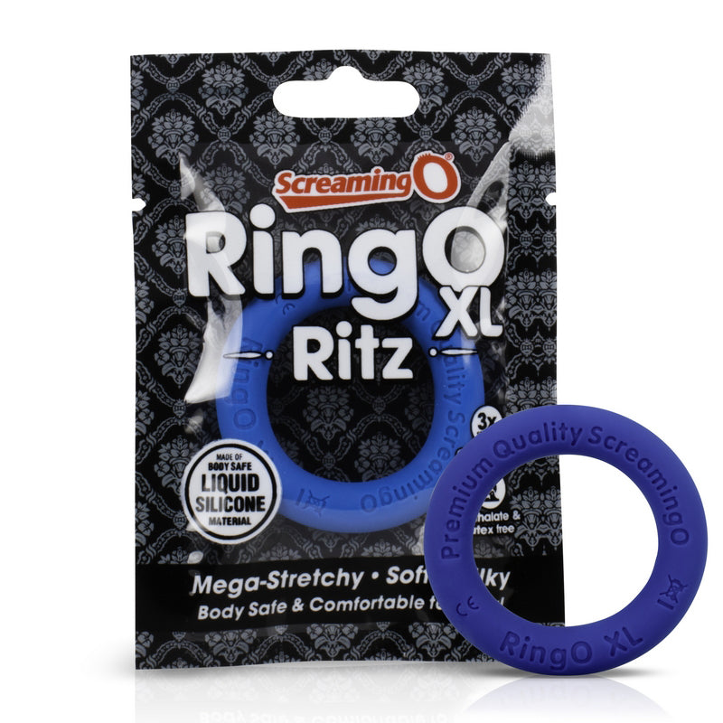Ring O Ritz XL Silicone Cock Ring - Blue