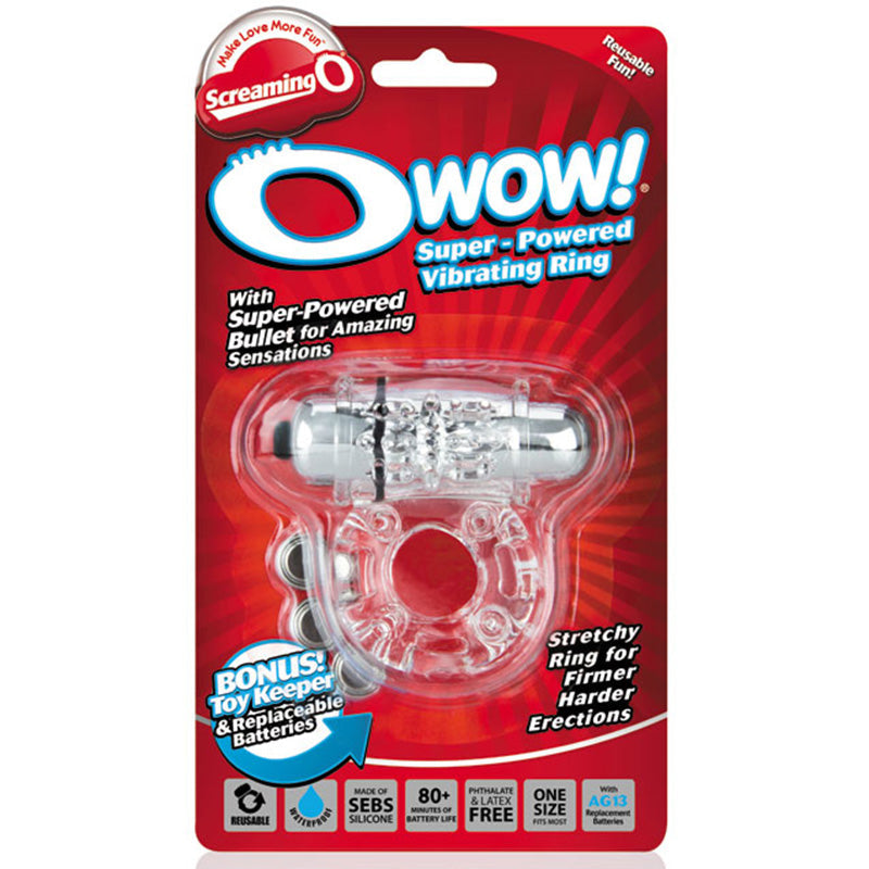 O Wow Vibrating Cock Ring - Clear