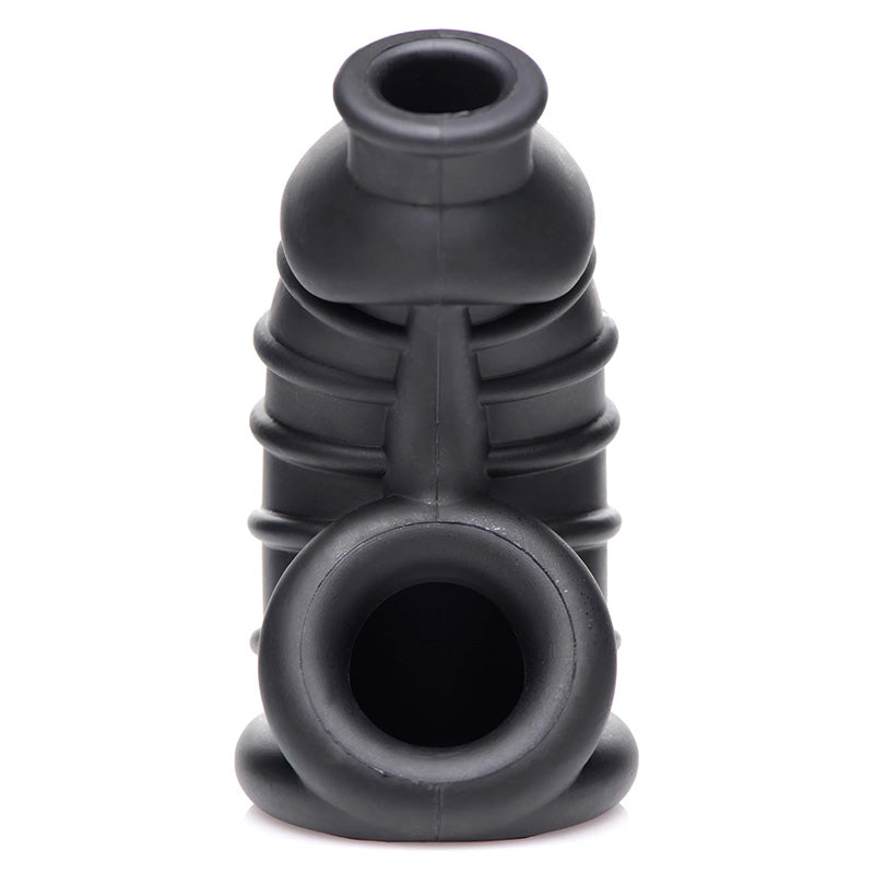 Master Series Dark Chamber Silicone Chastity Cage - Black