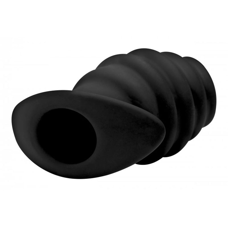 Master Series Hive Ass Tunnel Silicone Ribbed Hollow Anal Plug - Large