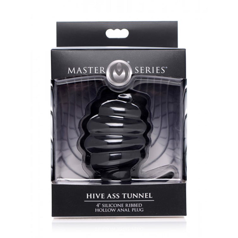 Master Series Hive Ass Tunnel Silicone Ribbed Hollow Anal Plug - Large