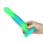 Rave by Addiction 8 Inch Glow In The Dark Bendable Dildo - Blue Green