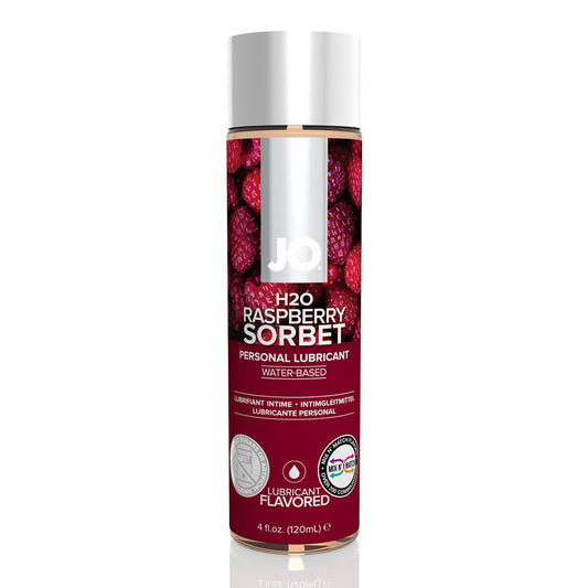 JO H2O Flavored Lubricant 4 oz 120 ml Raspberry Sorbet