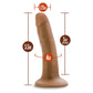 Dr. Skin 5.5 Inch Dildo with Suction Cup - Mocha - Measurements