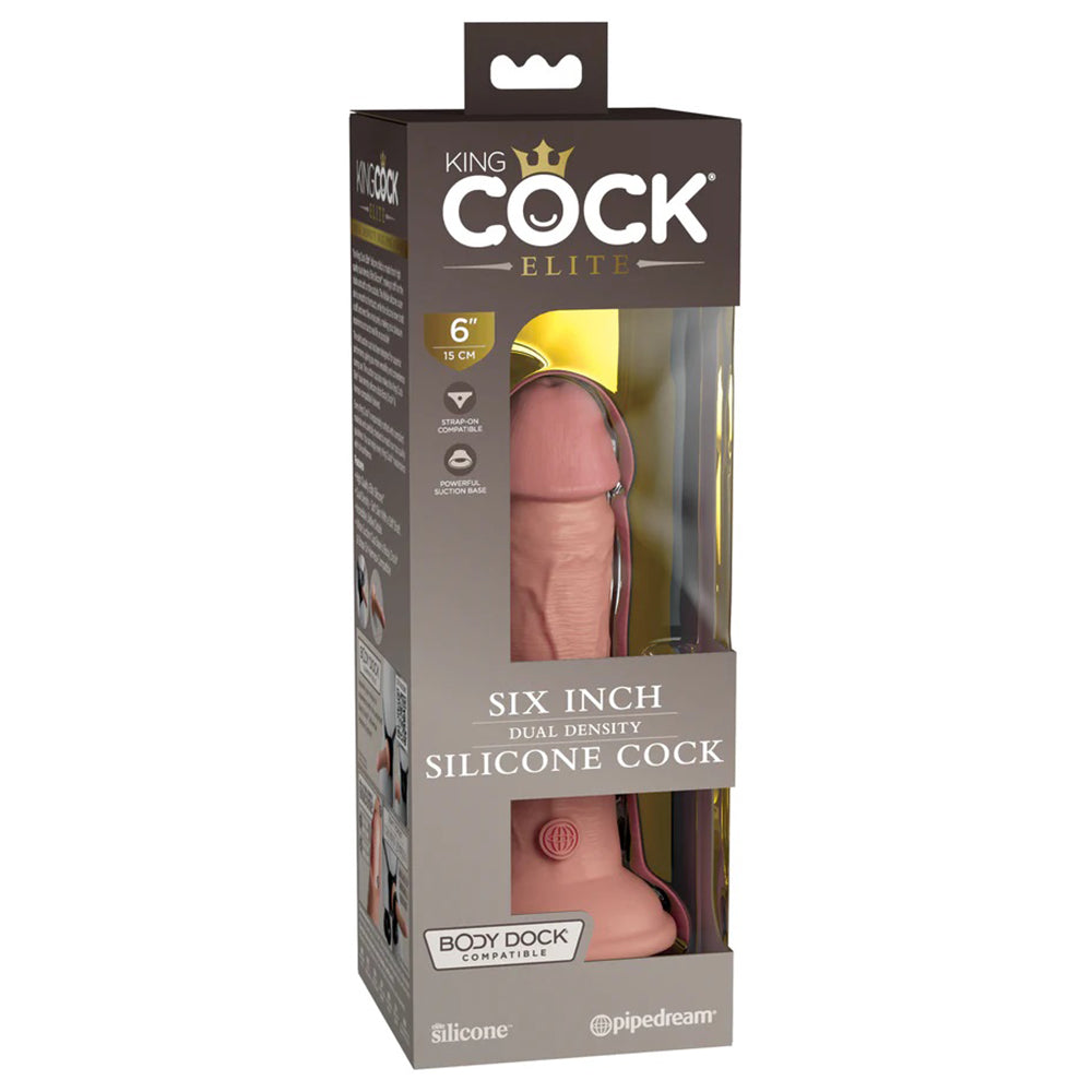 King Cock Elite 6 Inch Silicone Dual Density Cock - Light Package Front