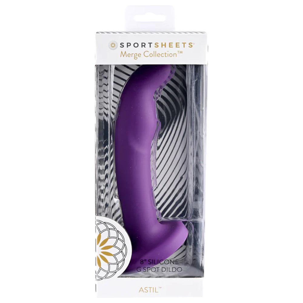 Astil 8 Inch Purple Silicone Dildo - Package